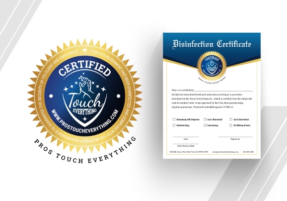 Disinfection Certificate | Disinfection Certified | Touch Everything